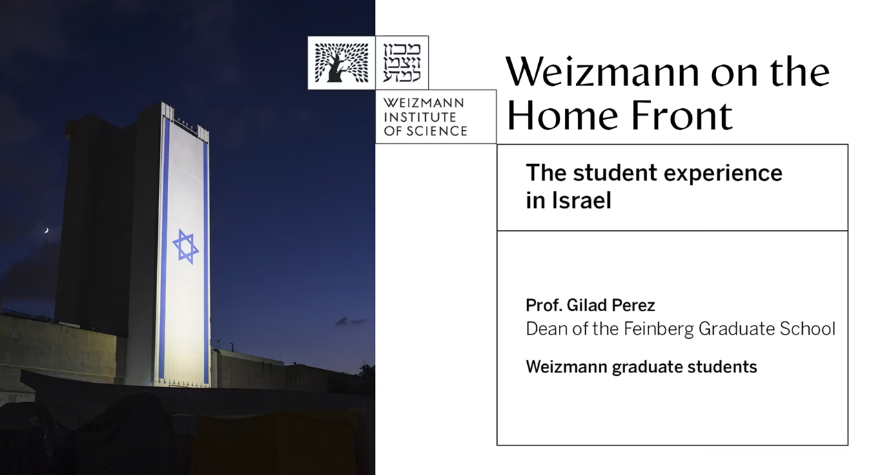 Weizmann On The Homefront The Student Experience In Israel