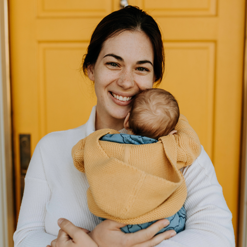 Mother holding child