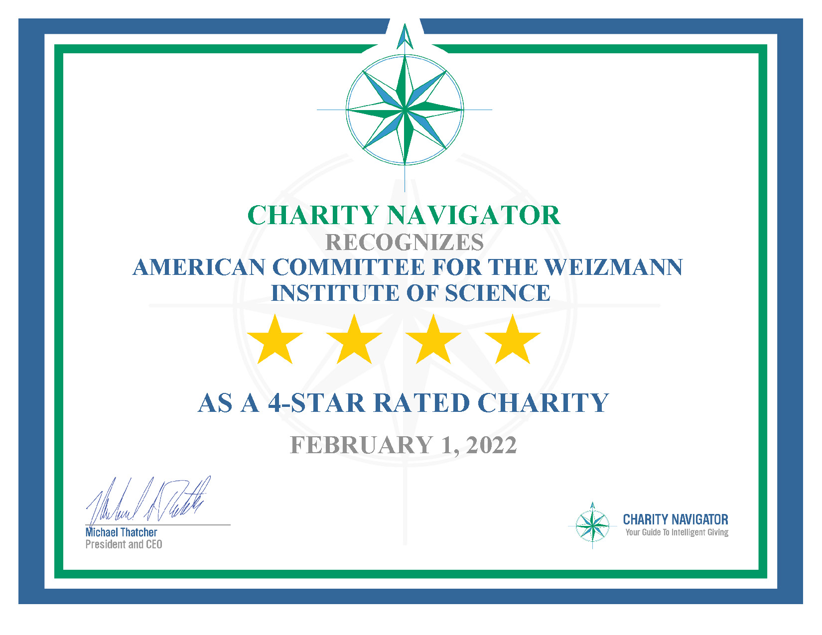 American Committee Again Receives Highest Rating from Charity Navigator